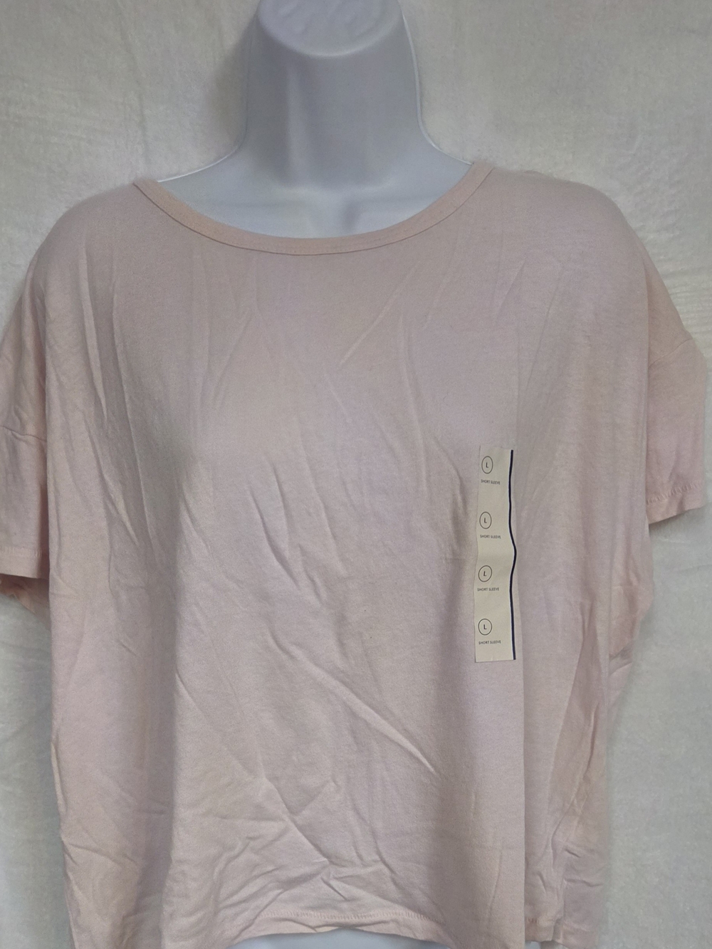 Universal Thread Short Sleeve Crewneck Top - Pale Pink